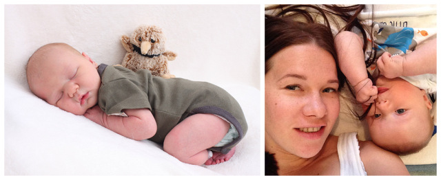 Our thriving paleo baby boy: 4 days old & 4 months old