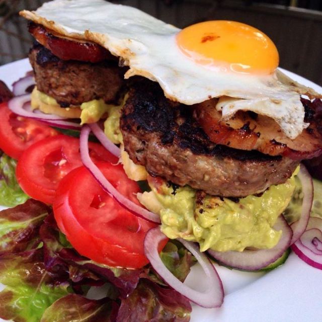 Porcini burgers on a plate Porcini burgers on a plate
