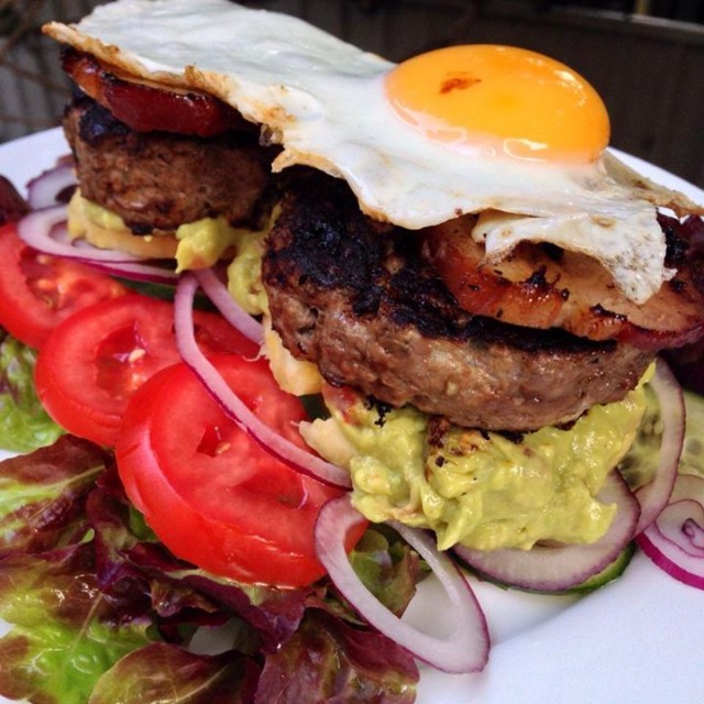 Porcini & Beef Burgers on a Plate